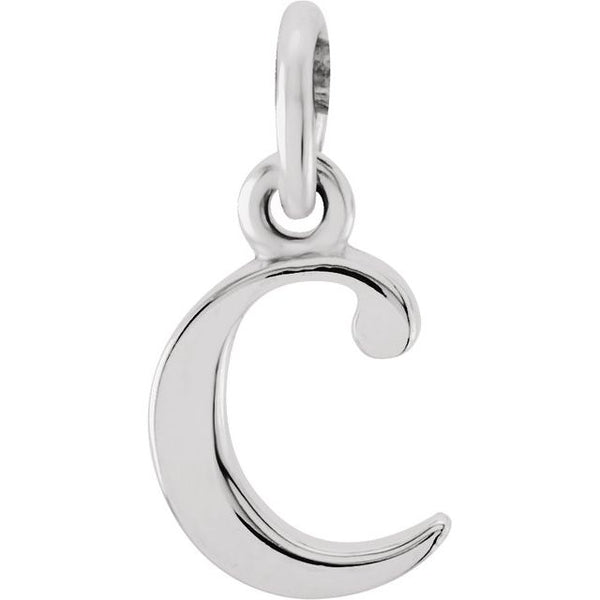 Sterling Silver Lowercase Initial c Charm/Pendant
