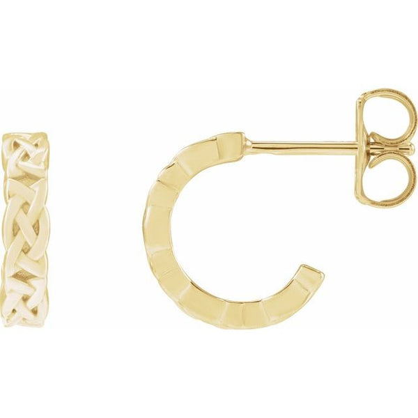 14K Yellow Gold Celtic-Inspired 10.25 mm Hoop Earrings