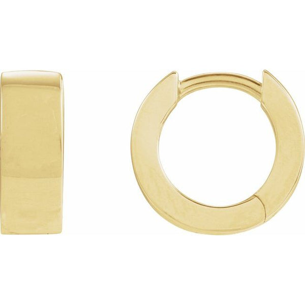 14K Yellow Gold Hinged 11.5 mm Hoop Earrings