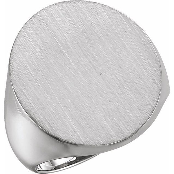 Sterling Silver 22x20 mm Oval Signet Ring