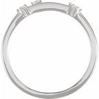 14K White Gold 1/10 CTW Natural Diamond Aries Constellation Ring