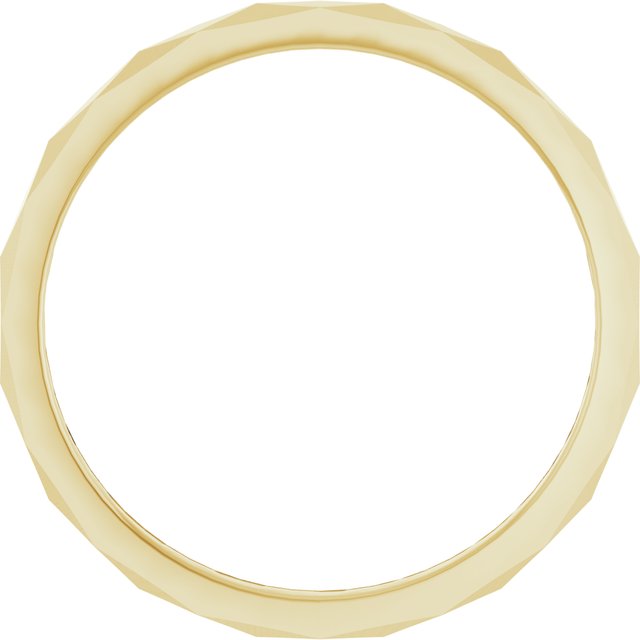 14K Yellow Gold 1.5 mm Geometric Faceted Flat Band Size 6
