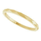 14K Yellow Gold 1.5 mm Geometric Faceted Flat Band Size 6