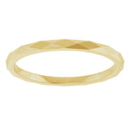 14K Yellow Gold 1.5 mm Geometric Faceted Flat Band Size 6