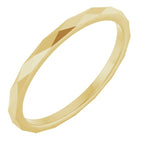 14K Yellow Gold 1.5 mm Geometric Faceted Flat Band Size 6