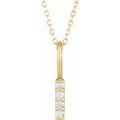 14K Yellow Gold .07 CTW Natural Diamond Vertical Bar 16-18" Necklace