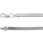 14K White Gold 2.8 mm Flexible Herringbone 16" Chain
