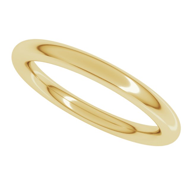 14K Yellow Gold 2.5 mm Comfort-Fit Full Round Band Size 6