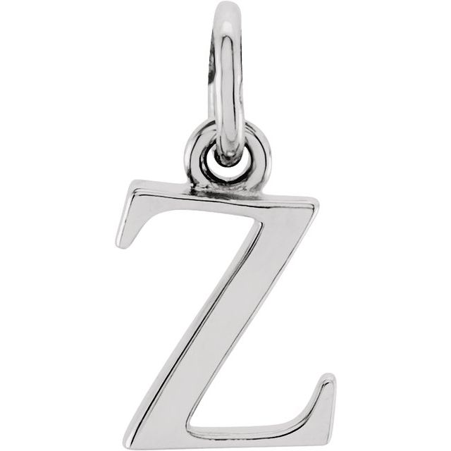 Sterling Silver Lowercase Initial z 16" Necklace