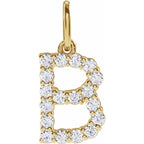 14K Yellow Gold 1/4 CTW Lab-Grown Diamond Initial B Pendant