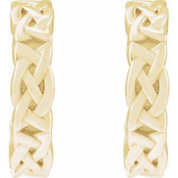 14K Yellow Gold Celtic-Inspired 10.25 mm Hoop Earrings