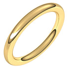 14K Yellow Gold 2.5 mm Comfort-Fit Full Round Band Size 6