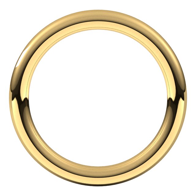 14K Yellow Gold 2.5 mm Comfort-Fit Full Round Band Size 6