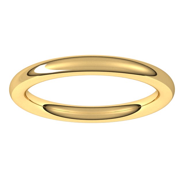 14K Yellow Gold 2.5 mm Comfort-Fit Full Round Band Size 6