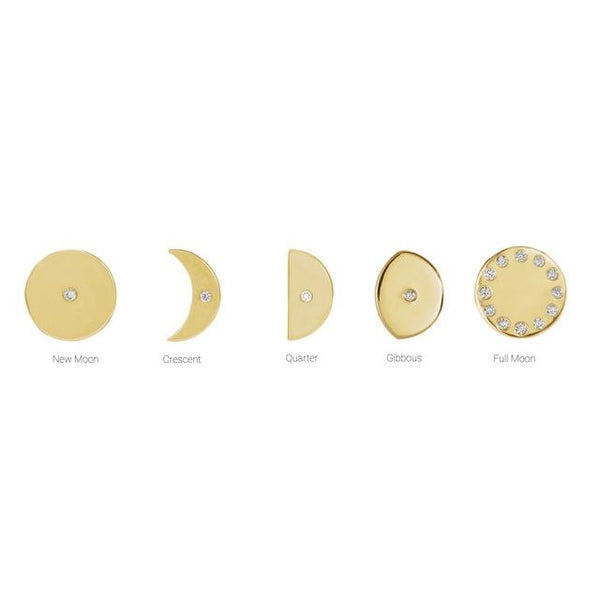 14K Yellow Gold .015 CTW Natural Diamond Moon Phase Ring