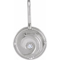 Sterling Silver .015 CT Natural Diamond Water Element Charm/Pendant
