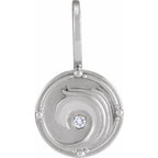 Sterling Silver .015 CT Natural Diamond Water Element Charm/Pendant
