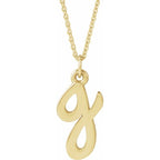 14K Yellow Gold Petite Initial G 16" Necklace