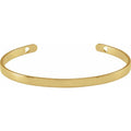 14K Yellow Gold Vermeil Engravable Pierced Diamond Cuff 7" Bracelet