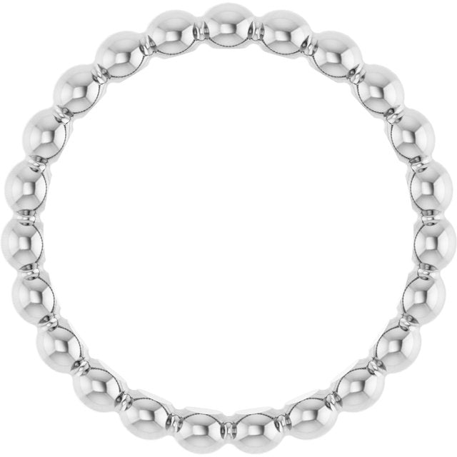 Platinum Beaded Stackable Ring