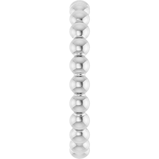 Platinum Beaded Stackable Ring
