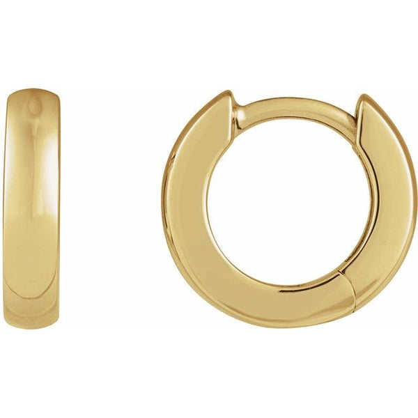 18K Yellow Gold Hinged 12 mm Hoop Earrings