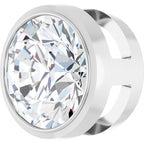 14K White Gold 1 CT Natural Diamond Slide Pendant 