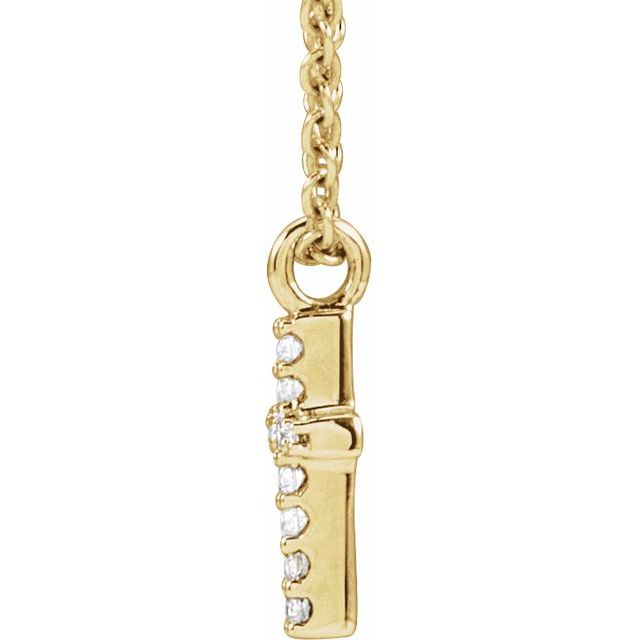 14K Yellow Gold .03 CTW Natural Diamond Cross 18" Necklace