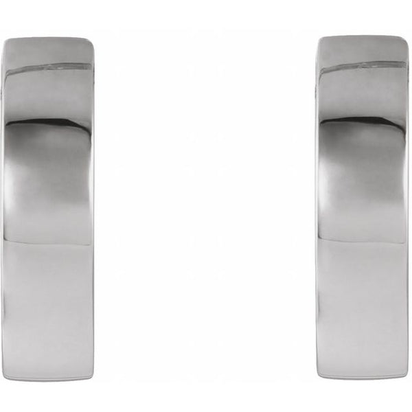 14K White Gold Hinged 16.5 mm Hoop Earrings