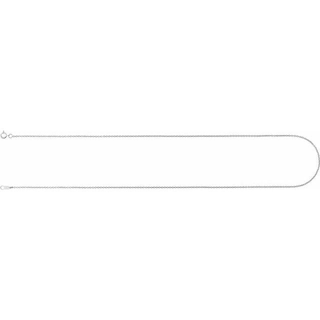 10K White Gold 1 mm Cable 16" Chain