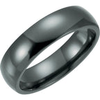 Black Titanium 6 mm Comfort-Fit Half Round Band Size 7.5