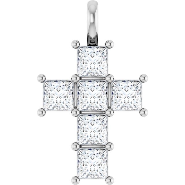 14K White Gold 1 1/2 CTW Lab-Grown Diamond Pendant