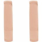 14K Rose Gold Elongated Domed 20 mm Hoop Earrings