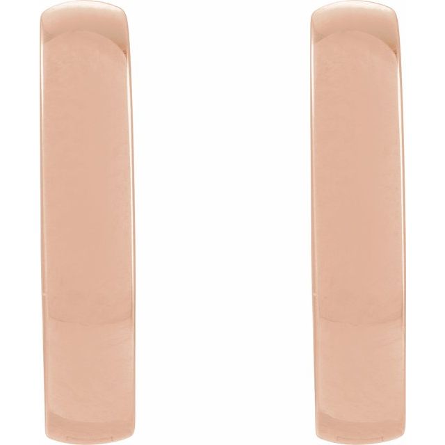 14K Rose Gold Elongated Domed 20 mm Hoop Earrings