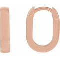 14K Rose Gold Elongated Domed 20 mm Hoop Earrings