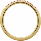 10K Yellow Gold Natural Ruby Stackable Ring