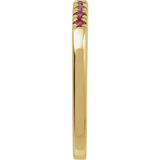 10K Yellow Gold Natural Ruby Stackable Ring