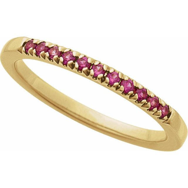 10K Yellow Gold Natural Ruby Stackable Ring