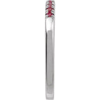 10K White Gold Natural Ruby Stackable Ring