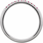 14K White Gold Lab-Grown Ruby Stackable Ring