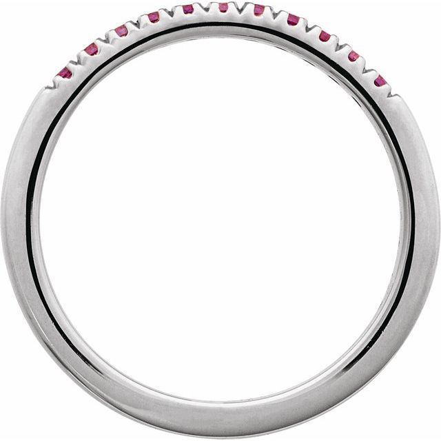 10K White Gold Lab-Grown Ruby Stackable Ring