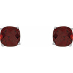 14K White Gold Natural Mozambique Garnet Scroll Setting® Earrings
