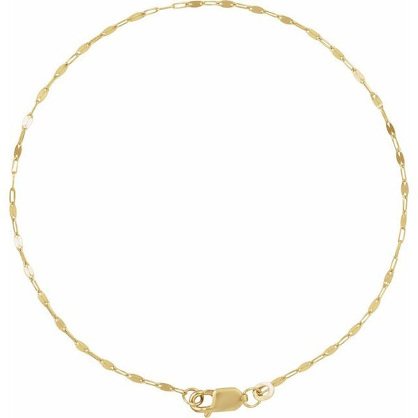 14K Yellow Gold 1.5 mm Keyhole 7" Chain