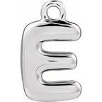 Sterling Silver Bubble Initial E Dangle