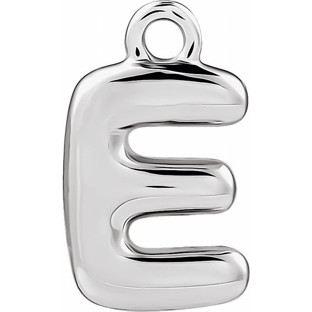 Sterling Silver Bubble Initial E Dangle