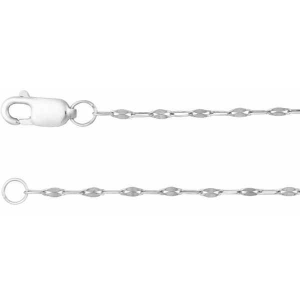 Sterling Silver 1.5 mm Keyhole 7" Chain