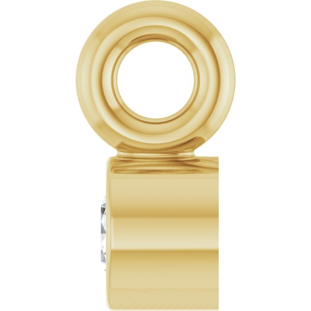 14K Yellow Gold .015 CT Lab-Grown Diamond Bezel-Set Dangle