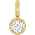 14K Yellow Gold .015 CT Lab-Grown Diamond Bezel-Set Dangle
