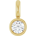 14K Yellow Gold .015 CT Lab-Grown Diamond Bezel-Set Dangle