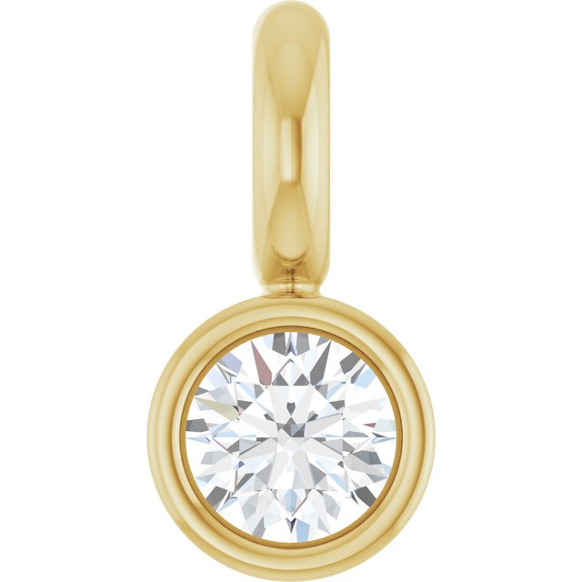14K Yellow Gold .015 CT Lab-Grown Diamond Bezel-Set Dangle